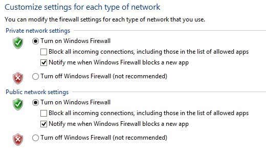 turn firewall off