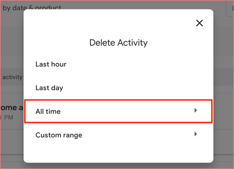 delete activity pane