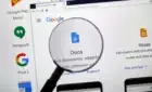 Google docs app on laptop screen
